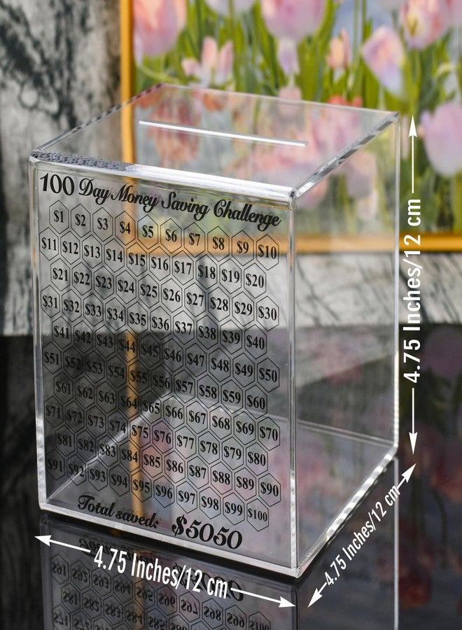 LingLingo Piggy Bank for Adults, Smash Box for Money, Unbreakable Clear Acrylic Piggy Bank,Must Break to Open,100 Day Money Saving Challenge for Cash Coin, Save $5050 - Image 4